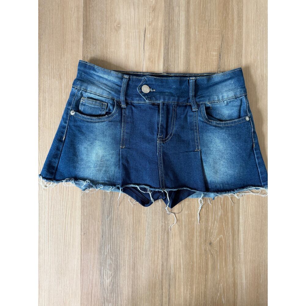 Women’s Vintage Y2K Low Rise Denim Micro Mini Skirt Size XL
